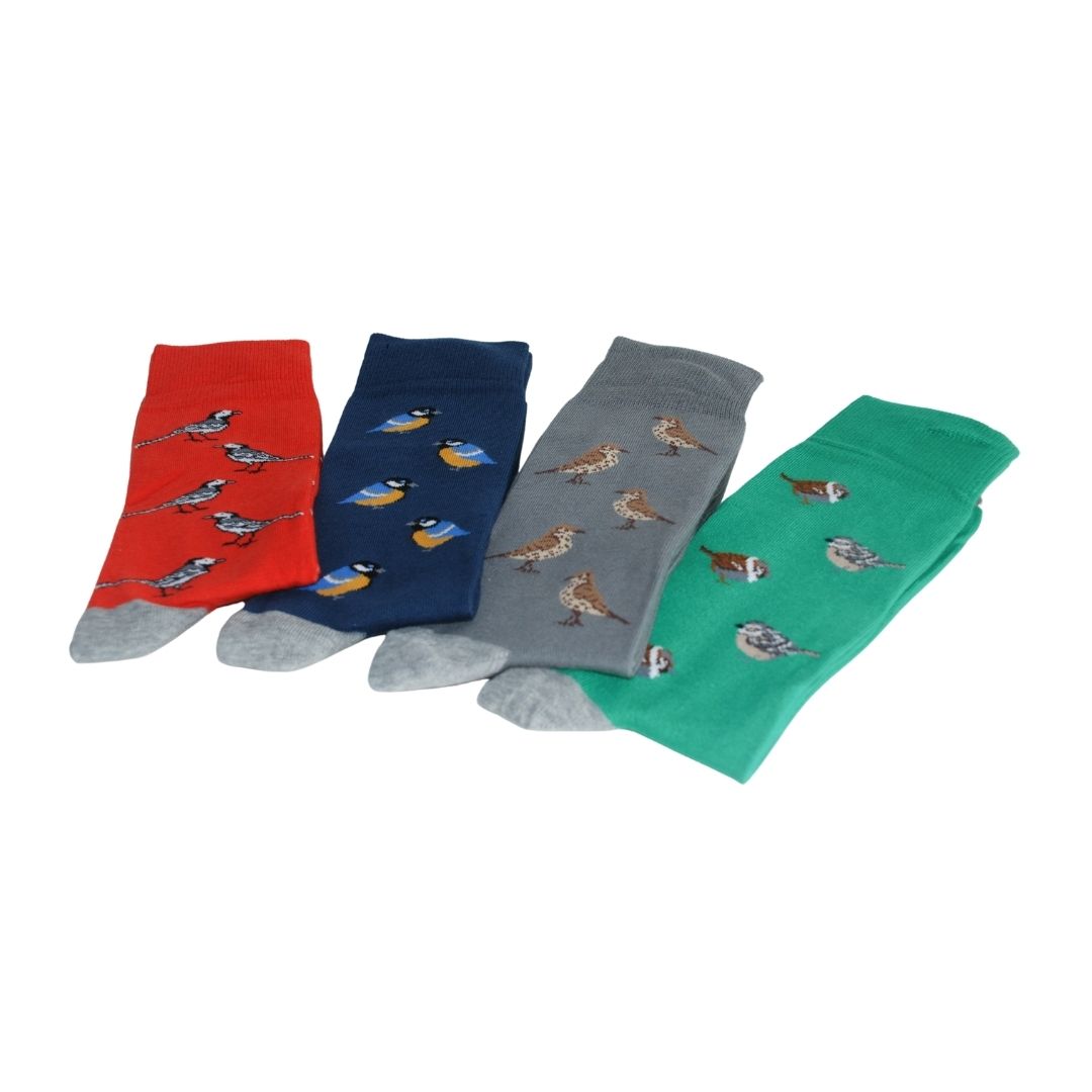 Garden Birds 4 pairs Bamboo Socks