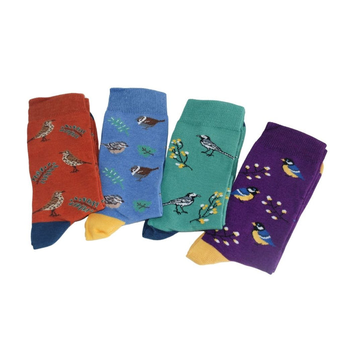 Garden Birds 4 pairs Bamboo Socks